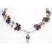 Necklace 925 Sterling Silver beads garnet stones P 319